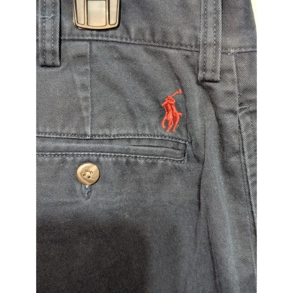 Polo Ralph Lauren Ethan Pants 100% Cotton Navy Blue Red Pony Men's Size 40x32